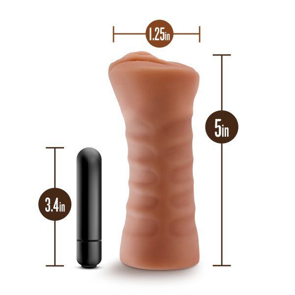 Vibrating Realistic Latin Pussy Masturbator Stroker Sleeve Sex-toys for Men