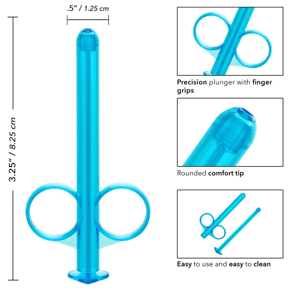 Reusable Refillable Blue Anal Lube Tube Personal Lubricant Applicator Launcher