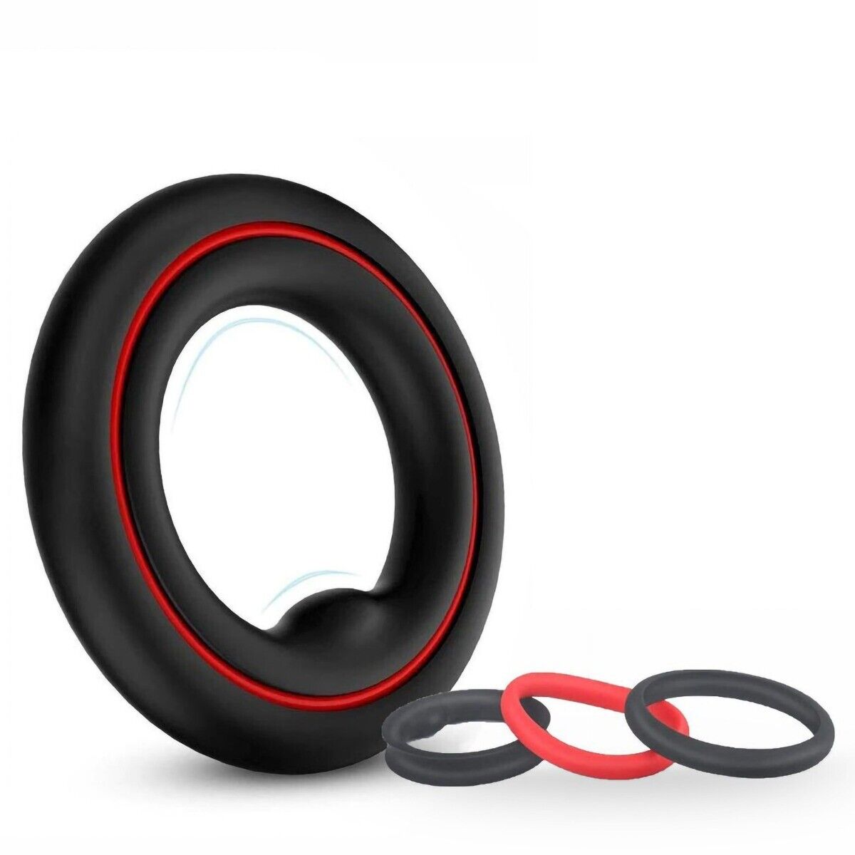 3in1 Silicone Stretchy Longer Harder Stronger Erection Enhancer Penis Cock Ring