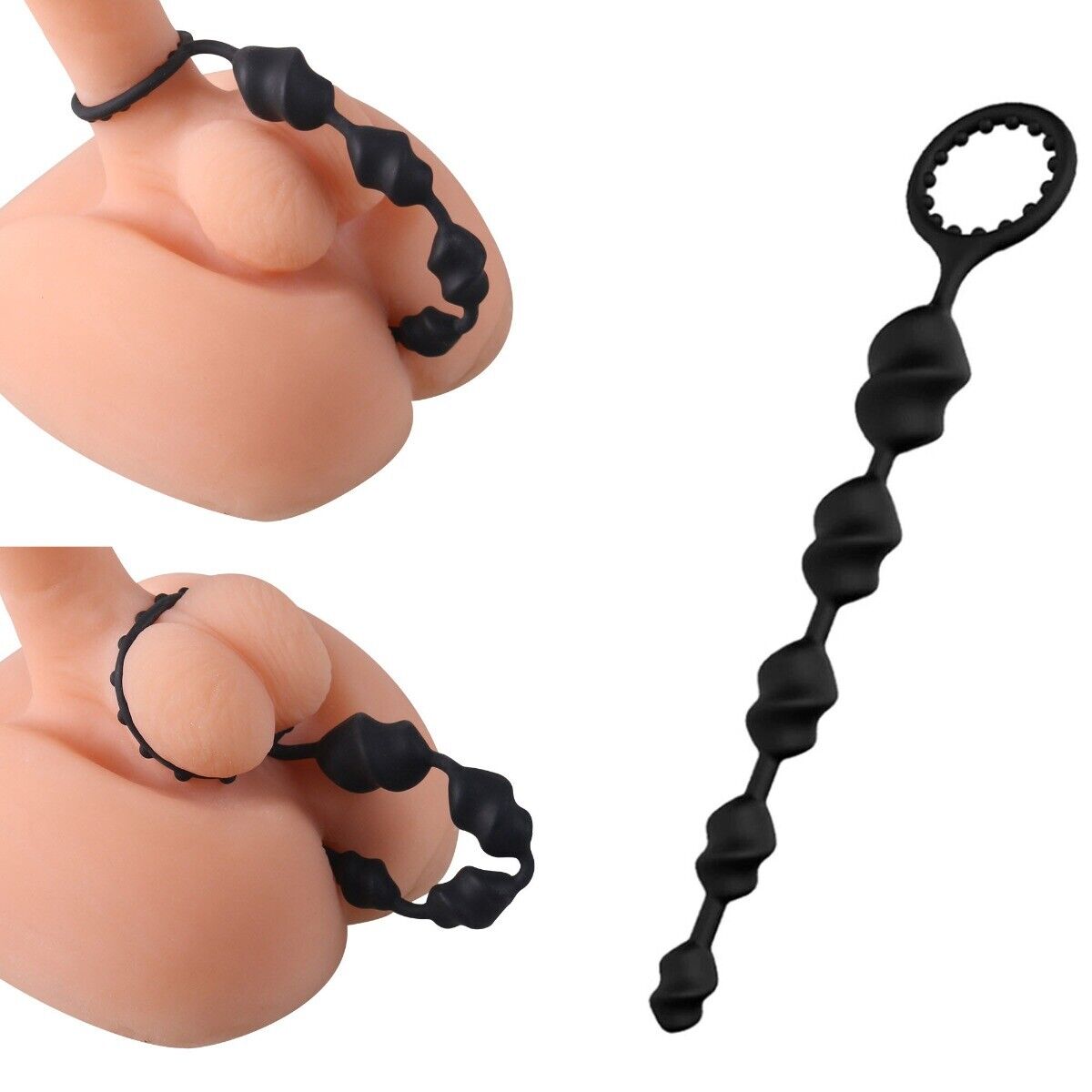 Silicone Flexible Spiral Anal Beads Butt Plug Beginner Couple Anal Play Sex Toys