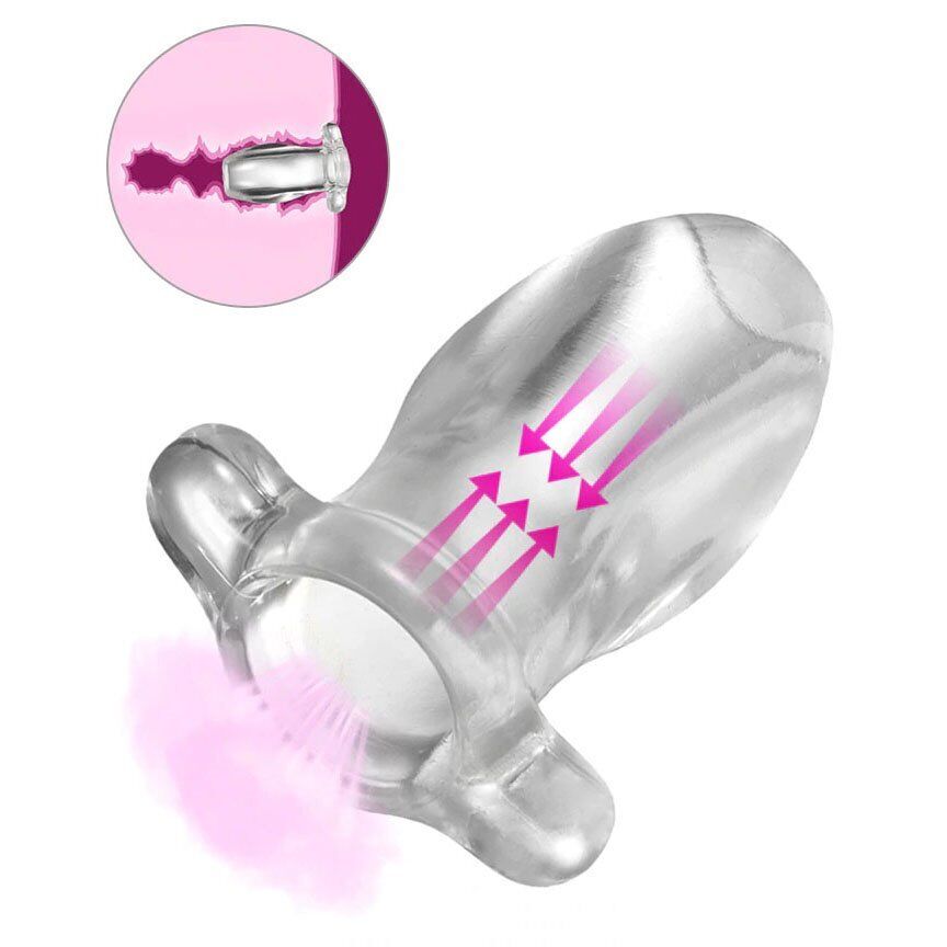 Clear View Soft Hollow Anus Anal Butt Plug Tunnel Dilator Speculum