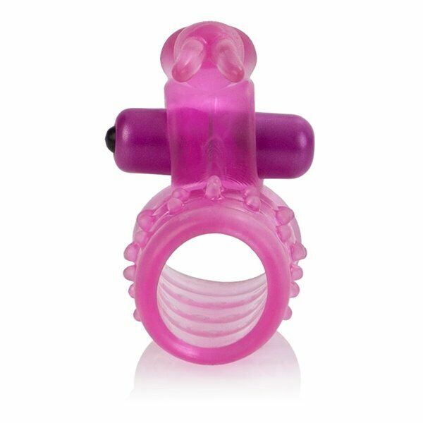 Stretchy Vibrating Bunny Male Penis Girth Enhancer Cock Ring Cage Orgasm Sleeve