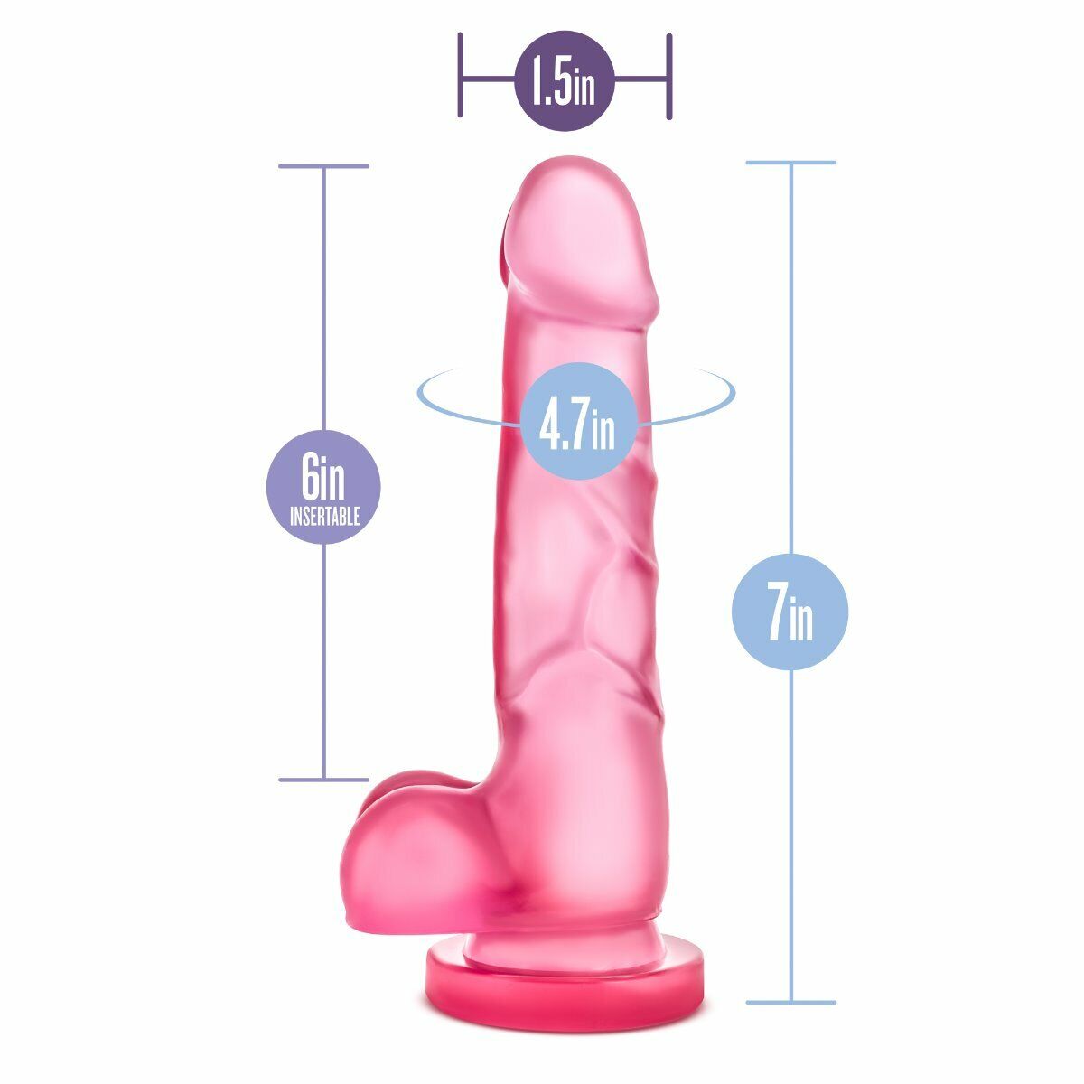 Beginner Realistic Jelly G-spot Anal Dildo Dong Cock with Balls and Suction Cup