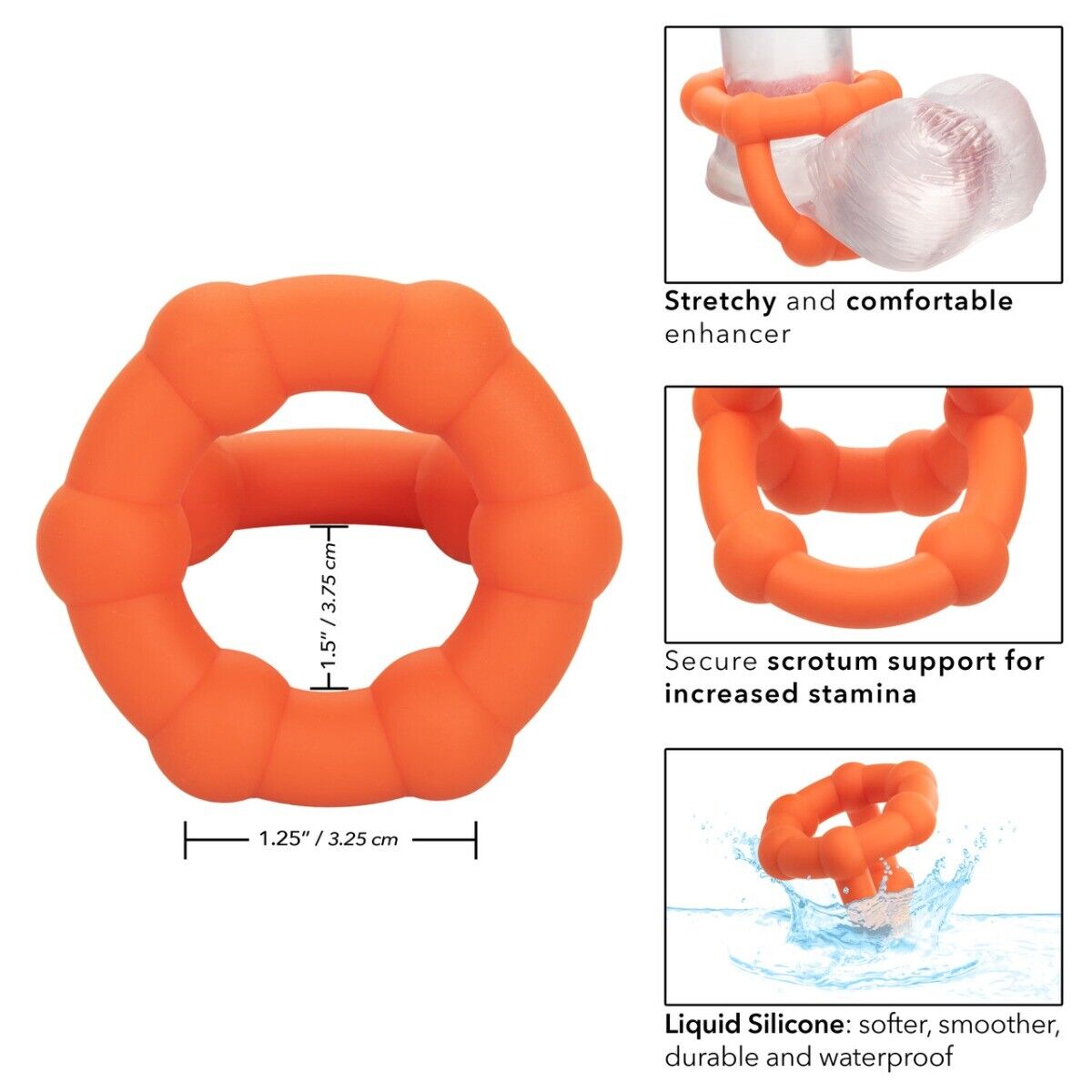 Alpha Soft Liquid Silicone All Star Penis Cock Ball Scrotum Ring Male Enhancer