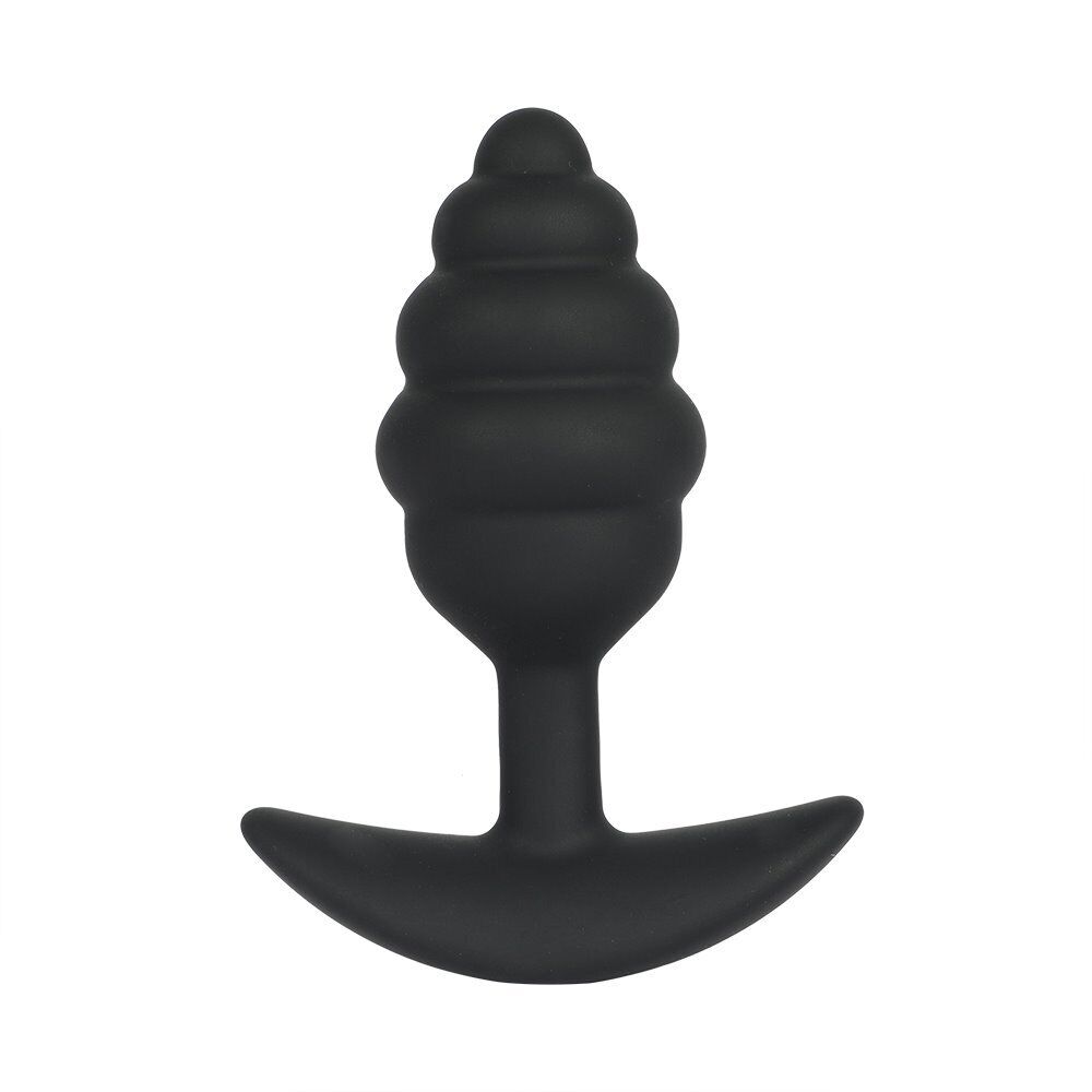 Ribbed Silicone Wearable Anal Butt Plug Anal Sex Toys for Men Women Couples