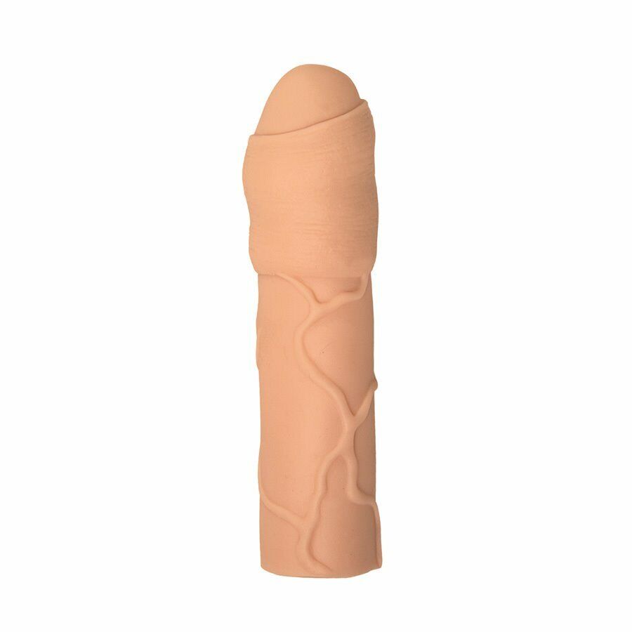 Vibrating Uncircumcised Add 3" Cock Penis Extender Extension Xtender Sleeve