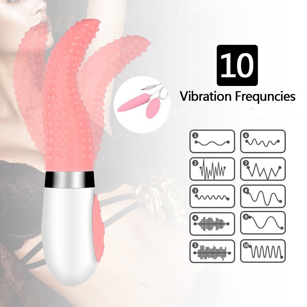 Licking Tongue Clit Nipple Vibrator Dual Bullet Vibe Sex-toys for Women Couples