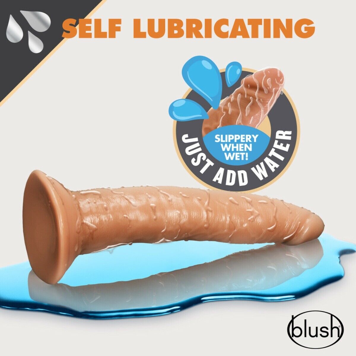 7.5" Bendable Self Lubricating Mocha Realistic G-spot Anal Cock Dildo Dong