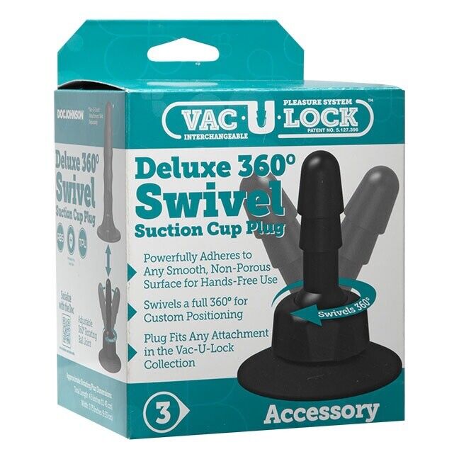 Doc Johnson Vac-U-Lock Deluxe 360 Swivel Hands Free Suction Cup Plug for Dong