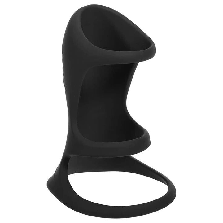 Silicone Penis Cage Extension Sleeve Cock Ring Girth Enhancer Enlarger Sex Toy