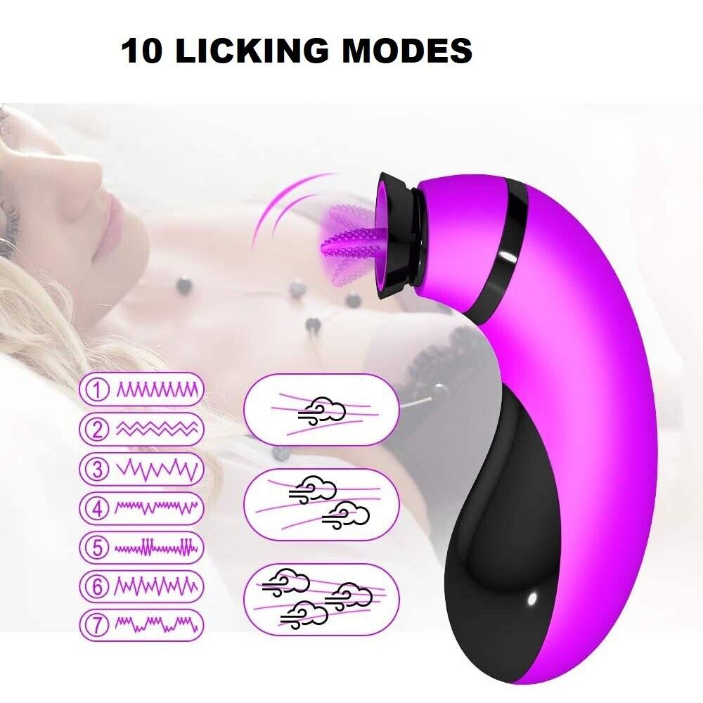 Tongue Licking Oral Sex Clit Nipple Female Vaginal Pussy Pump Sucker Vibrator