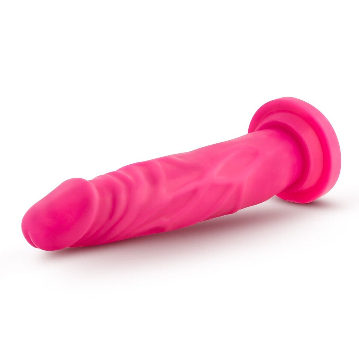 Neon Pink 7.5" Flexible Realistic Cock Dildo Dong Strap On Harness Compatible