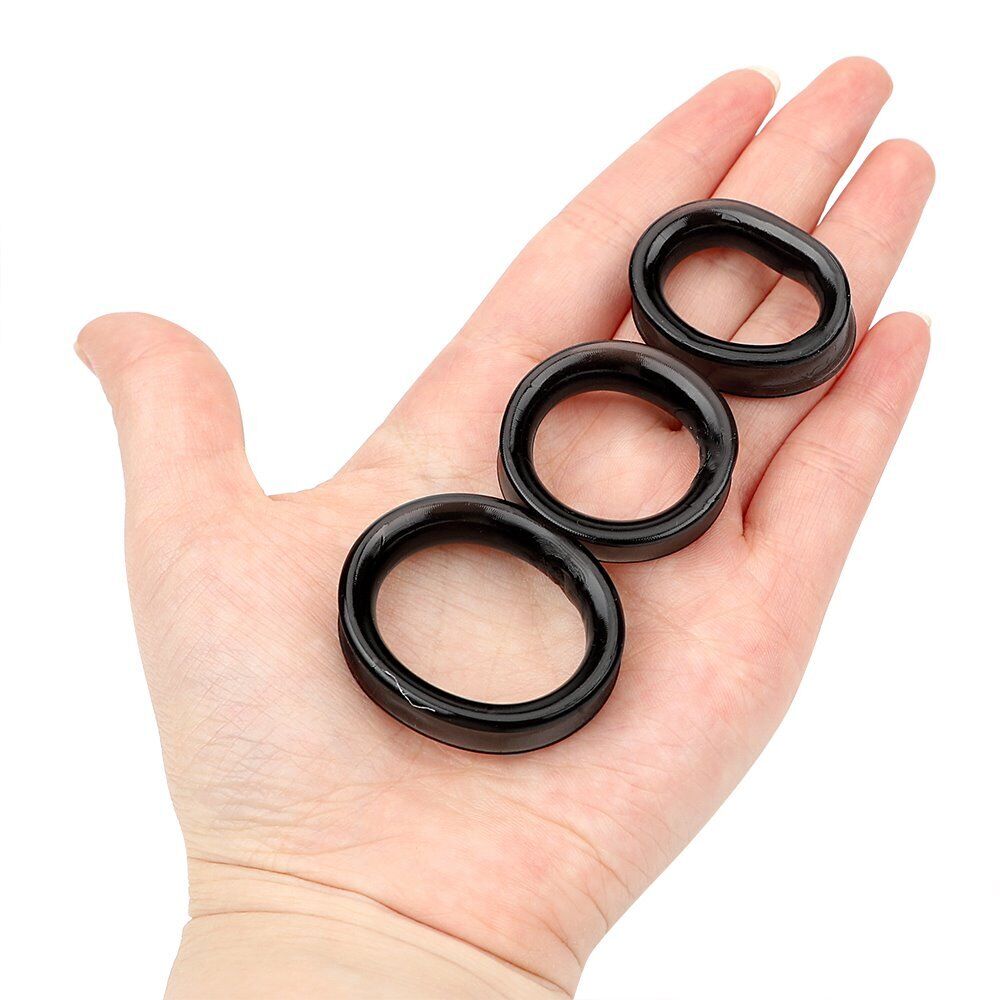 3 Soft Stretchy Delay Prolong Penis Erection Enhancer Cock Ring Couple Sex Toys