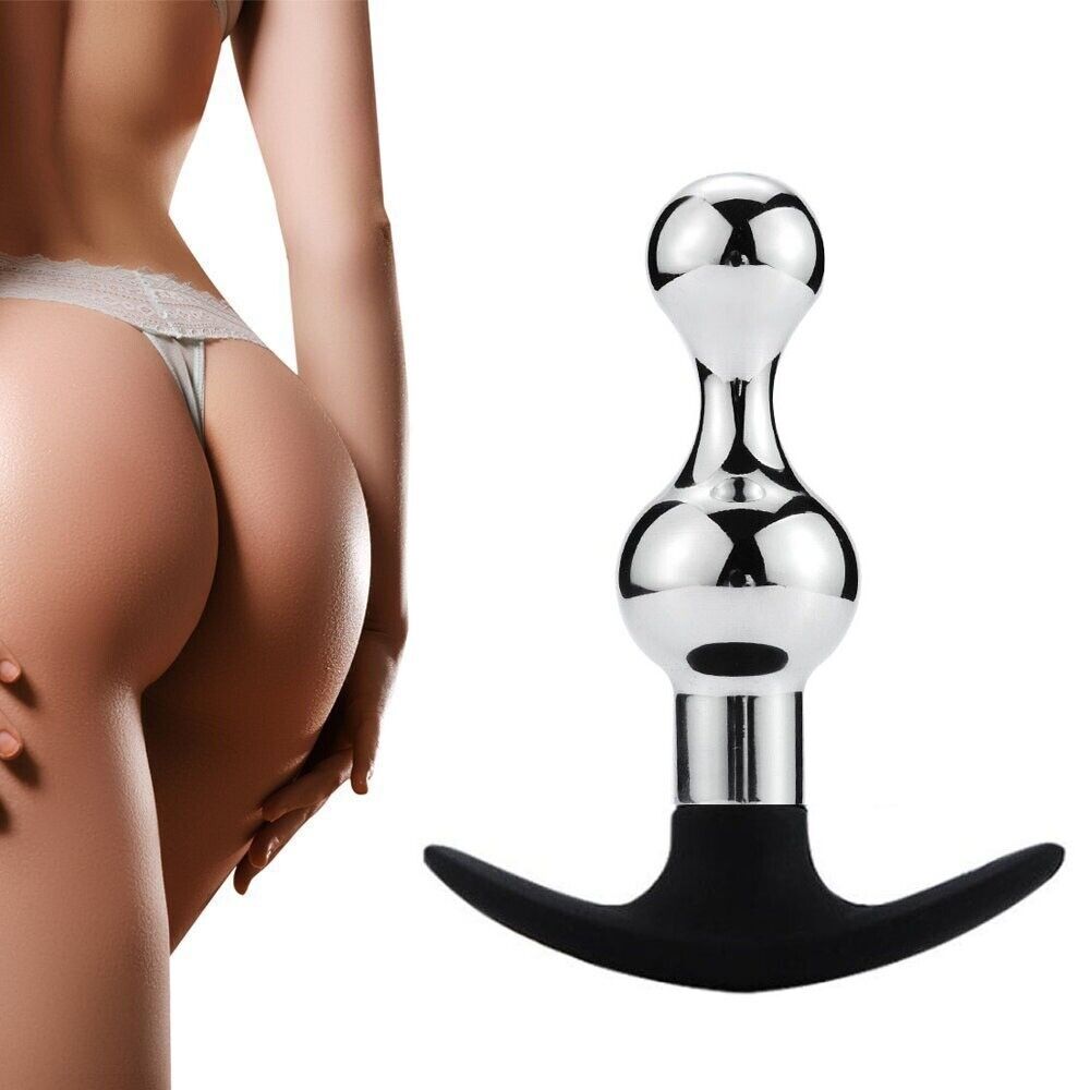 Wearable Metal Silicone Butt Plug Anal Plug Ass Stretcher Dildo Sex Toys