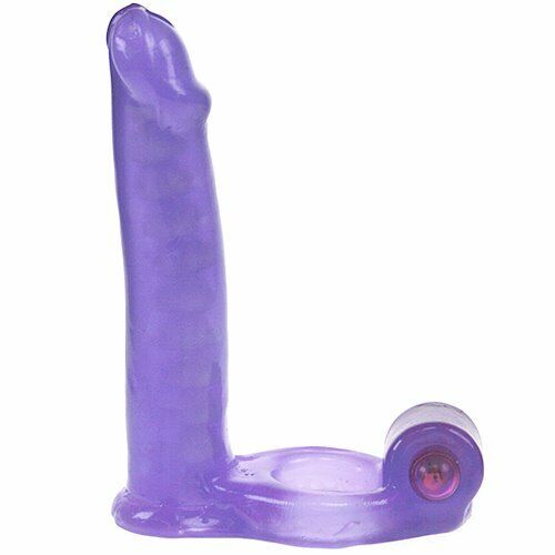 Double Penetrator Penetration Vibrating Cock Ring Vaginal Anal Sex Dildo Dong