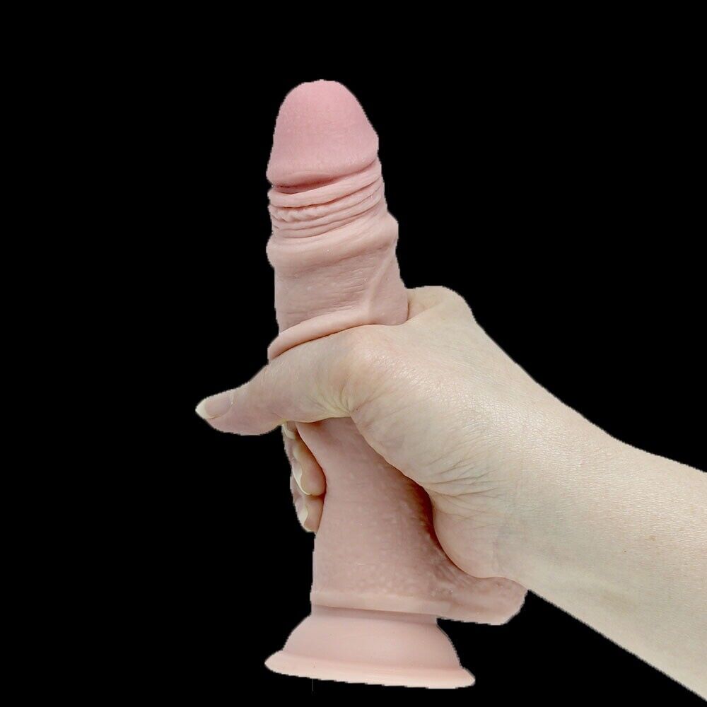 7" Bendable Realistic Soft Sliding Skin G-spot Anal Dildo Dong Suction Cup