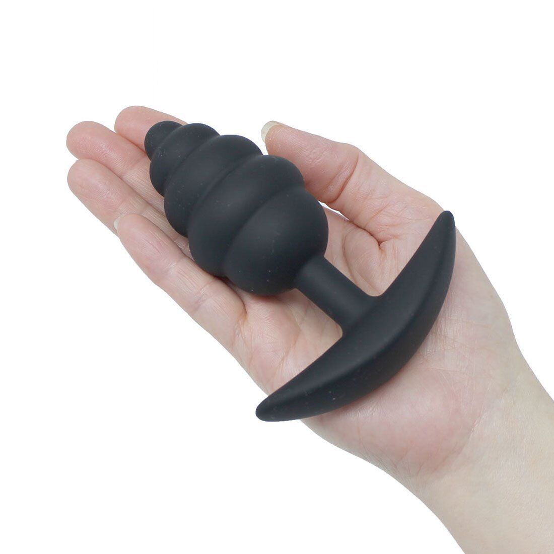 Ribbed Silicone Wearable Anal Butt Plug Anal Sex Toys for Men Women Couples