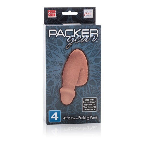 Black Packer Gear Packing Penis 4" Realistic Dildo Cock for Packing