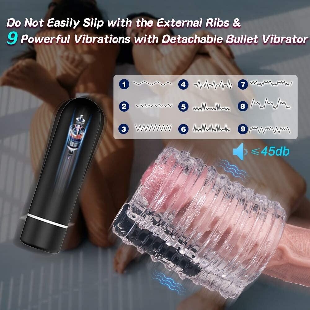 Vibrating Male Penis Stamina Cock Trainer Massager Masturbator Stroker Sleeve