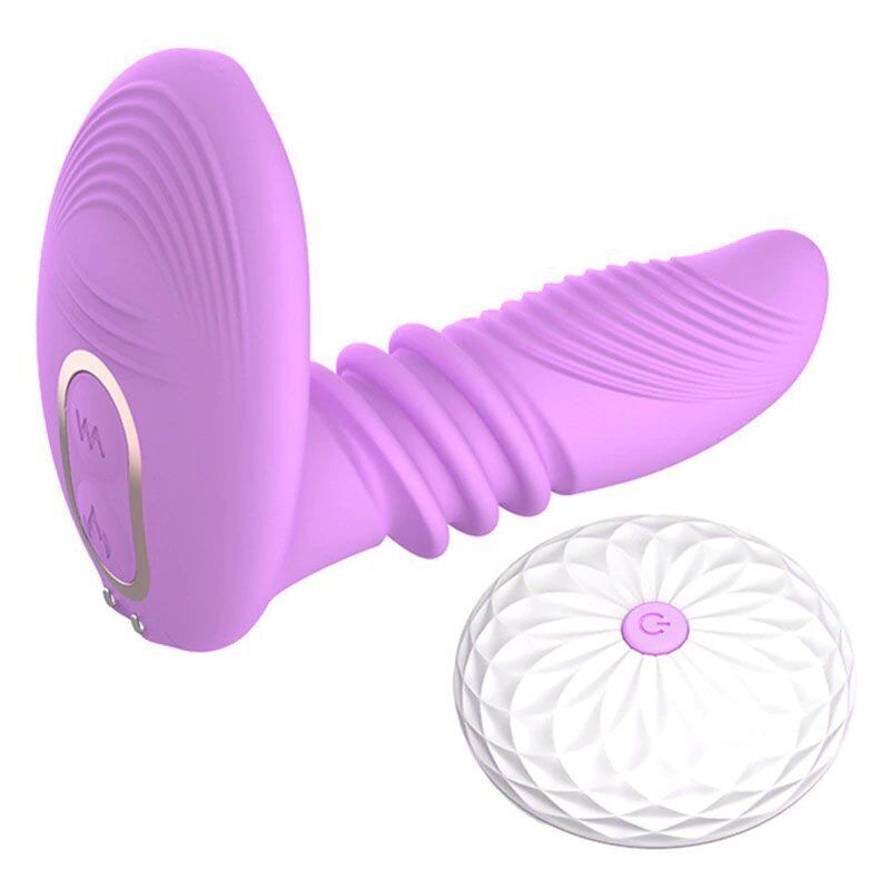 Wireless Remote Control Vibrating Thrusting Stroking Clit G-spot Vibrator Dildo