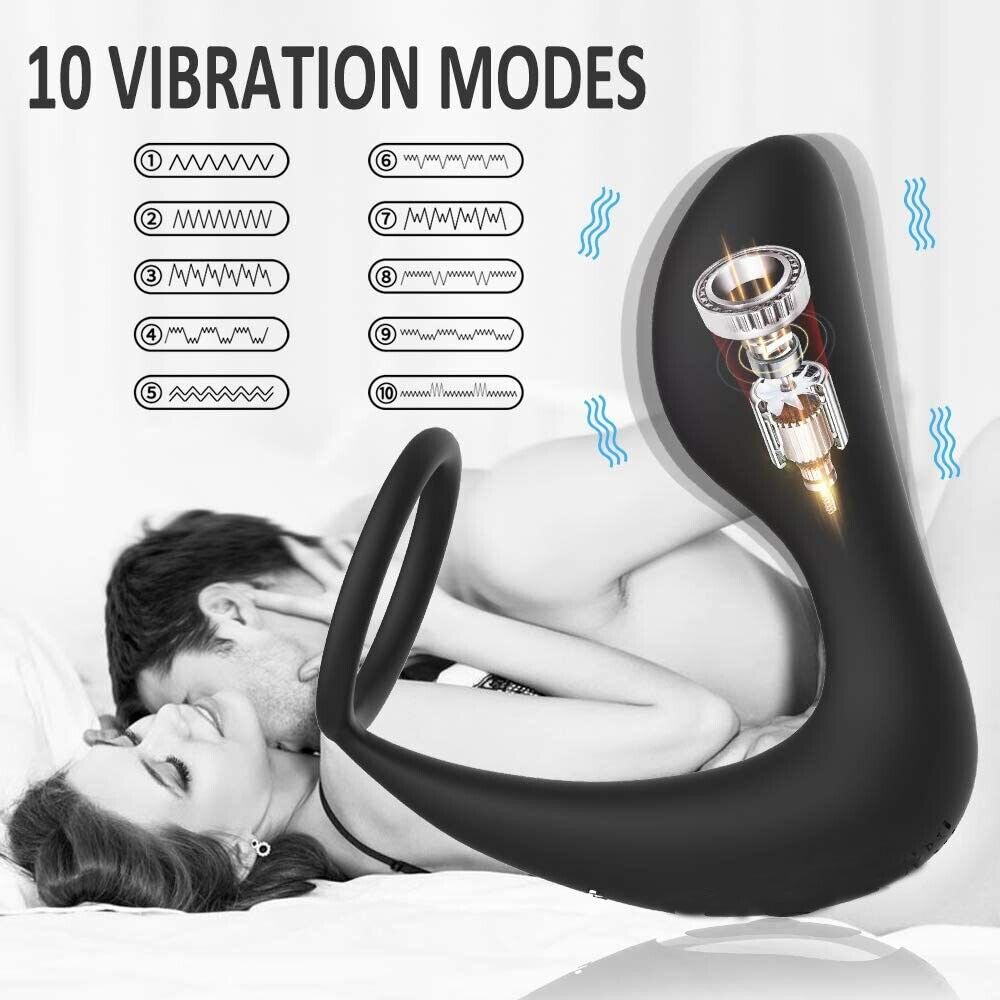 Wireless Vibrating Male Prostate Massager Pleaser Anal Butt Plug Penis Cock Ring