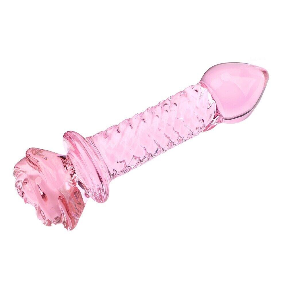 Pink Glass Anal Butt Plug Dildo Beads Anal Sex Toys for Men Women Couples