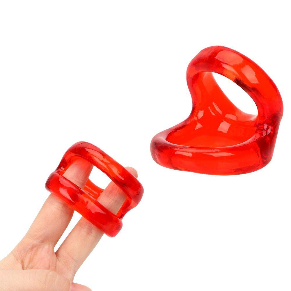 2pcs Snug Tugger Cock Balls Dual Support Male Penis Erection Enhancer Cock Ring