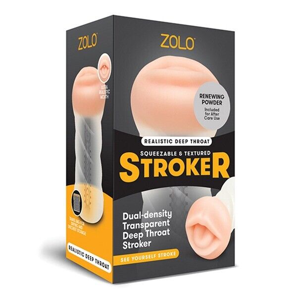 Zolo Clear Deep Throat Stroker Male Masturbator Sex Toys for Men