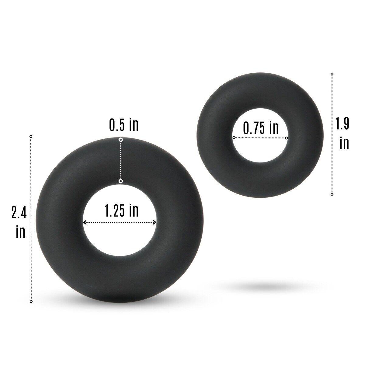 2 Stretchy Thick Donut Silicone Male Penis Enhancer Prolong Delay Sex Cock Ring