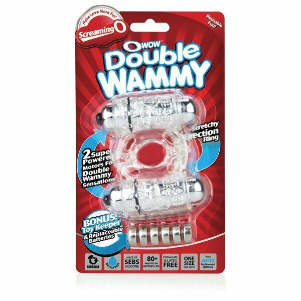 Screaming O Wow Double Wammy Dual Vibe Vibrating Penis Cock Ring Enhancer Vibe