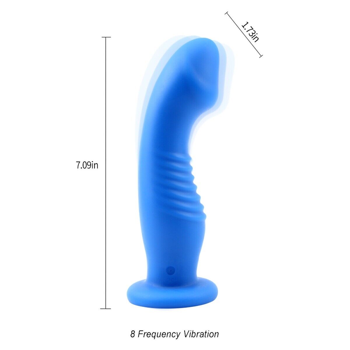 Liquid Silicone Soft Anal G-spot Vibrating Dildo Dong Vibrator Suction Cup