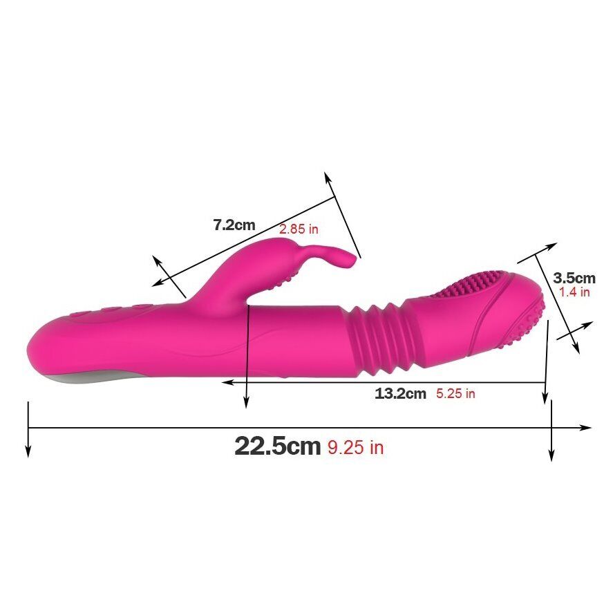 Slim Rechargeable Thrusting Rabbit Vibrator Dildo Sex-toys for Women Couples