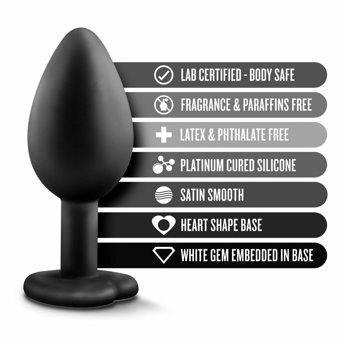 Temptasia Bling Small Silicone Anal Butt Plug with Faux Gemstone Anal Sex Toys