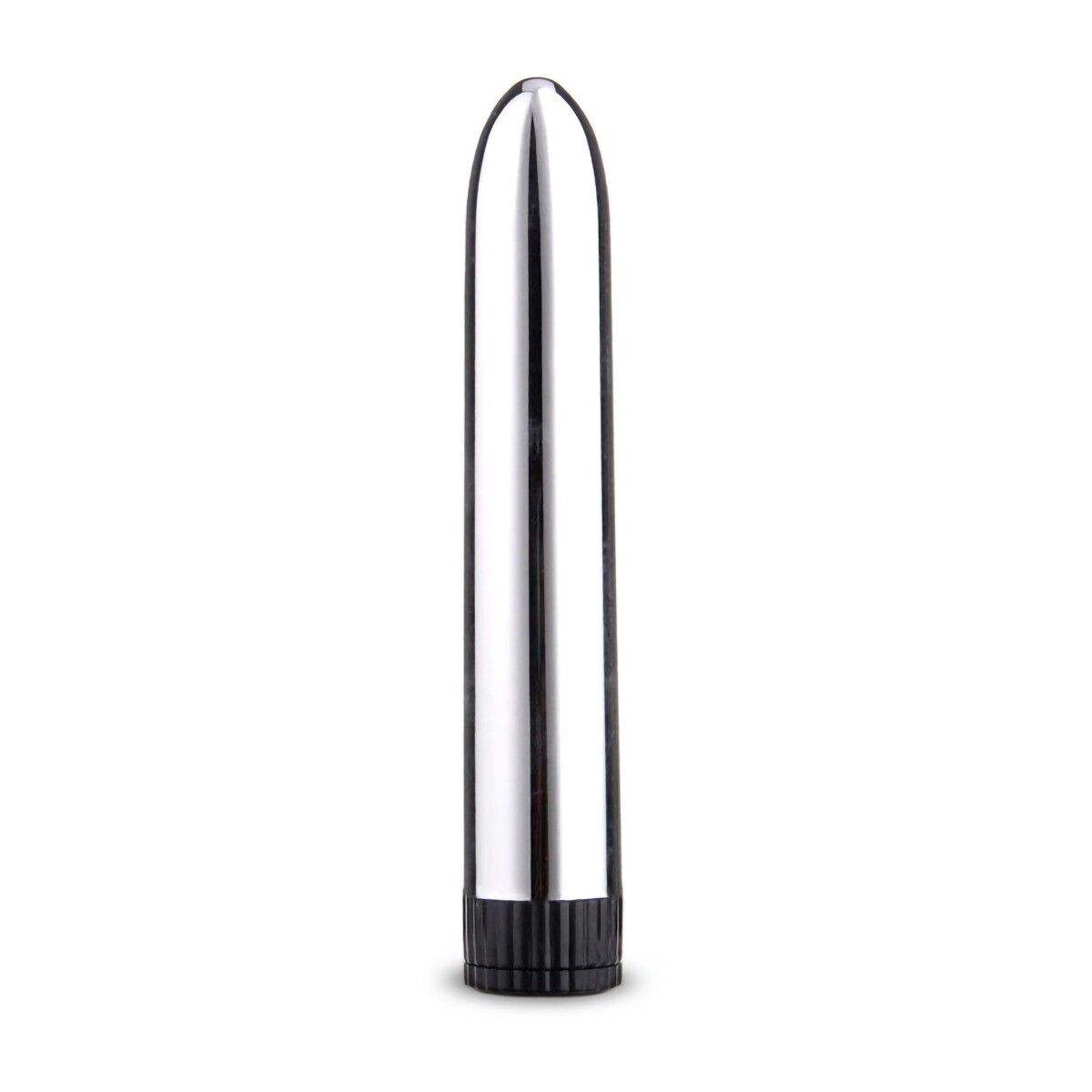 6.75" Slim Smooth Silver G-spot Anal Vibrator Beginner Sex Toys for Women Couple