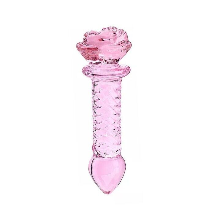 Pink Glass Anal Butt Plug Dildo Beads Anal Sex Toys for Men Women Couples