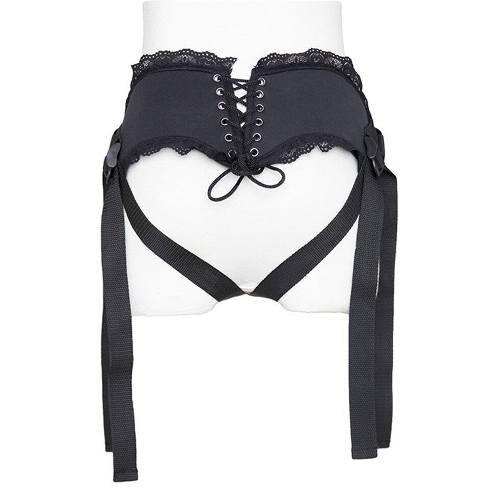 Laced Corset Style Universal Strap On Harness with Rubber O Ring Sex Toys