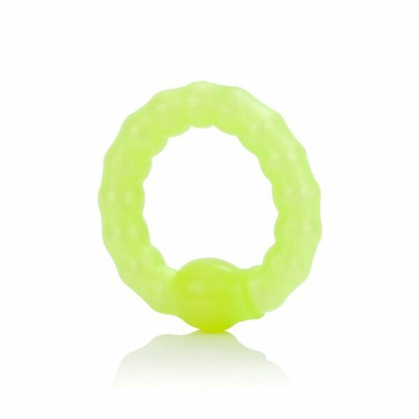 Stretchable Men Male Penis Erection Enhancer Cock Ring w/ Pearl Orgasm Beads