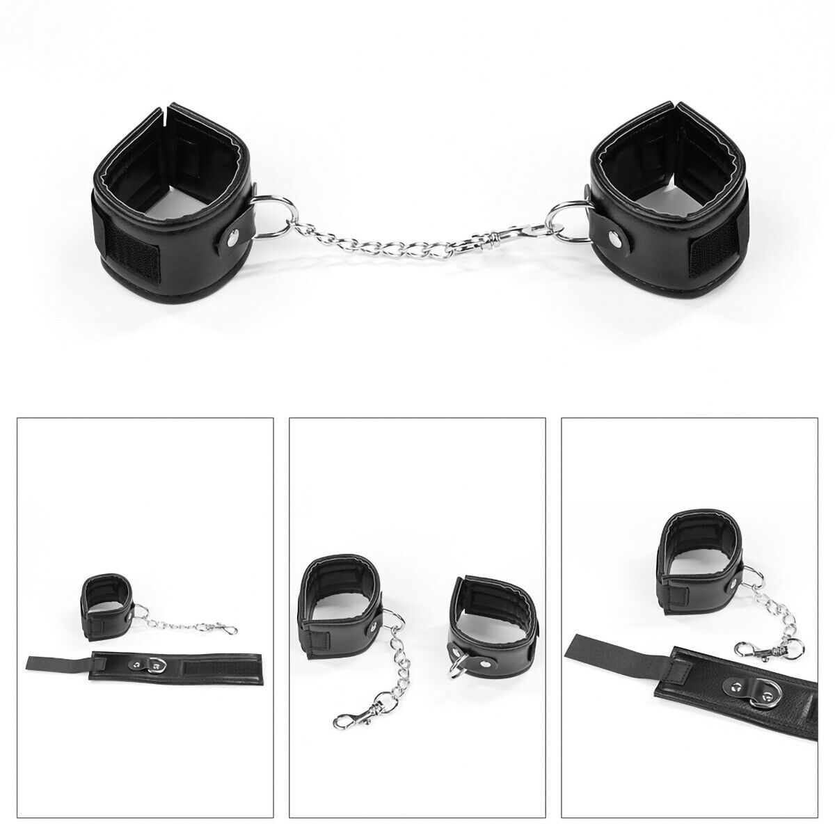 Beginner's Deluxe SM Fetish Bondage Kit Blindfold Mask Flogger Handcuffs Sex Toy