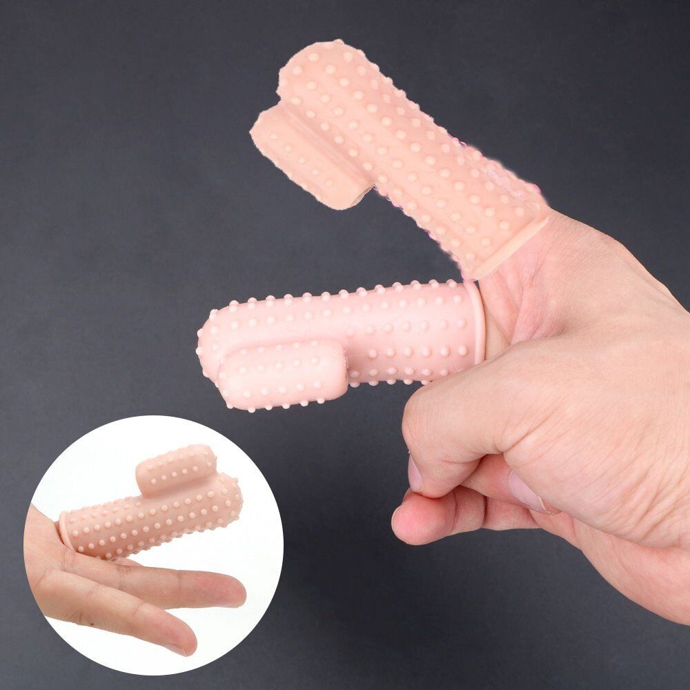 2x Finger Sleeve Massager Clit Anal G-spot Vibrator Foreplay Sex-toys for Couple