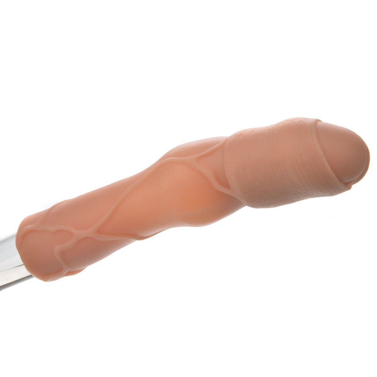 Vibrating Uncircumsized Uncut Cock Penis Extension Extender Sleeve Add 3"