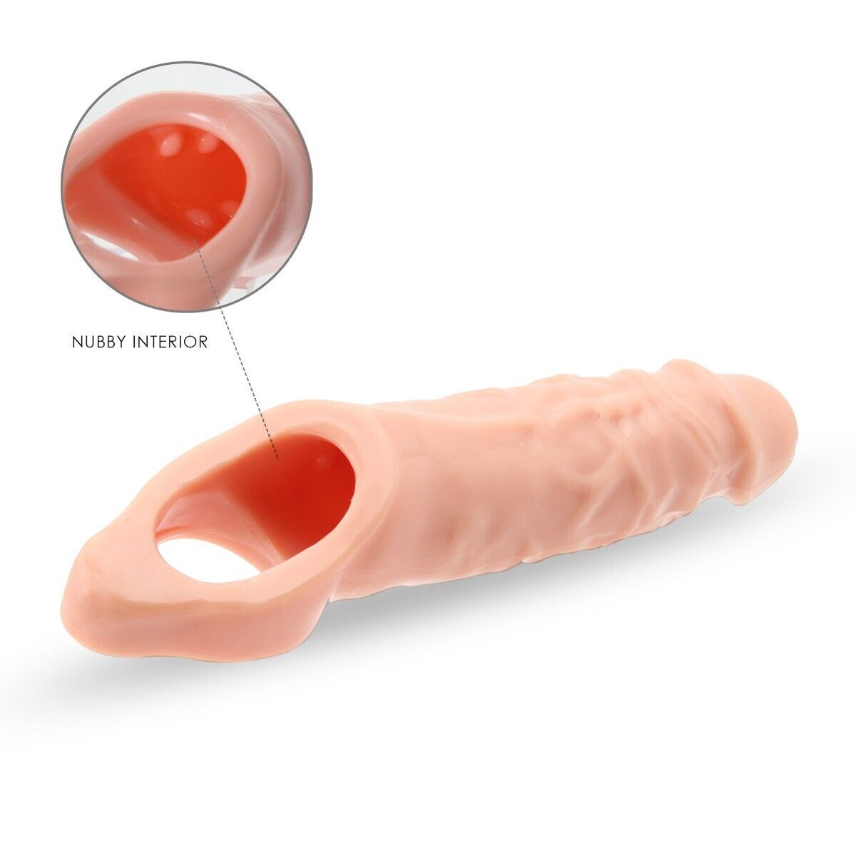 Thick Realistic Male Penis Extension Extender Sleeve Add 1" Cock Enlarger