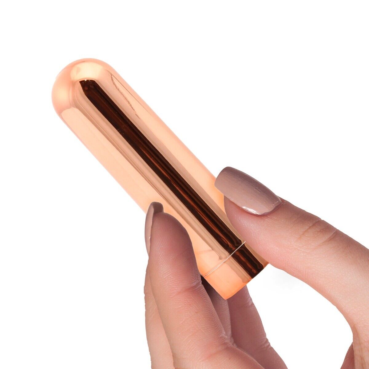 Metallic Gold Rechargeable Power Bullet Vibrator Beginner Sex Toys for Women