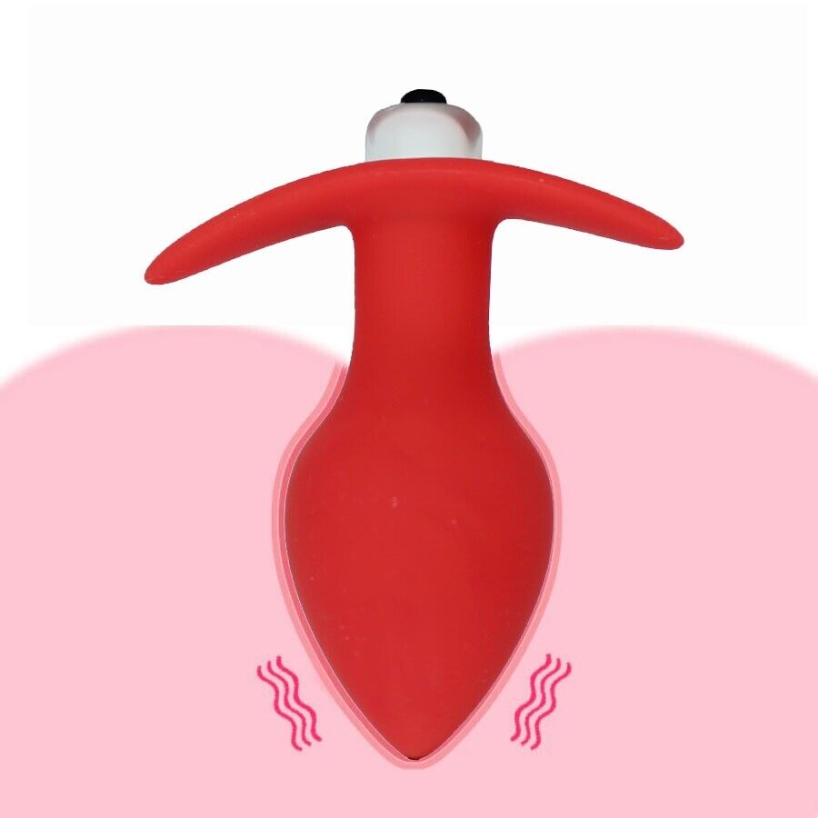 Silicone Vibrating Anal Butt Plug Vibrator Anal Trainer for Beginners Men Women