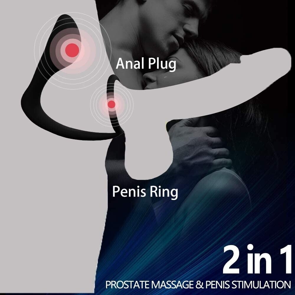 Wireless Vibrating Male Prostate Massager Pleaser Anal Butt Plug Penis Cock Ring