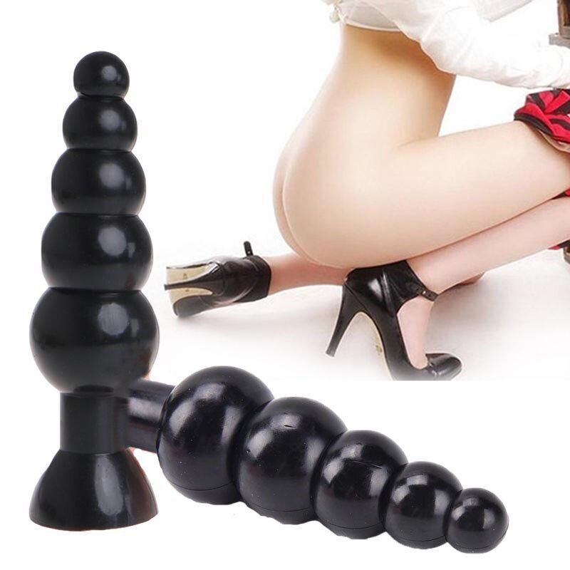 Soft Bendable Squeezable XL Extra Large Anal Butt Plug Beads Suction Cup