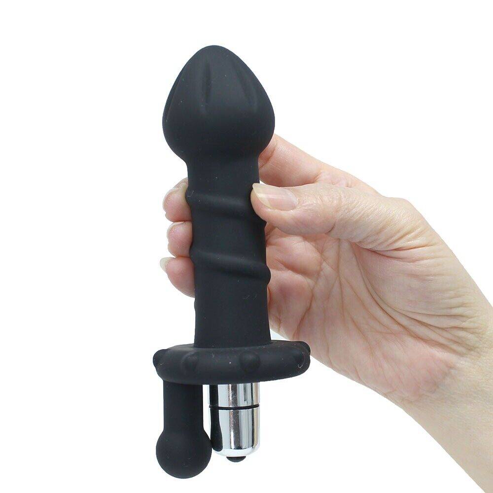 Silicone Spiral Rotator G-spot Anal Butt Plug Dildo Vibrator Prostate Massager