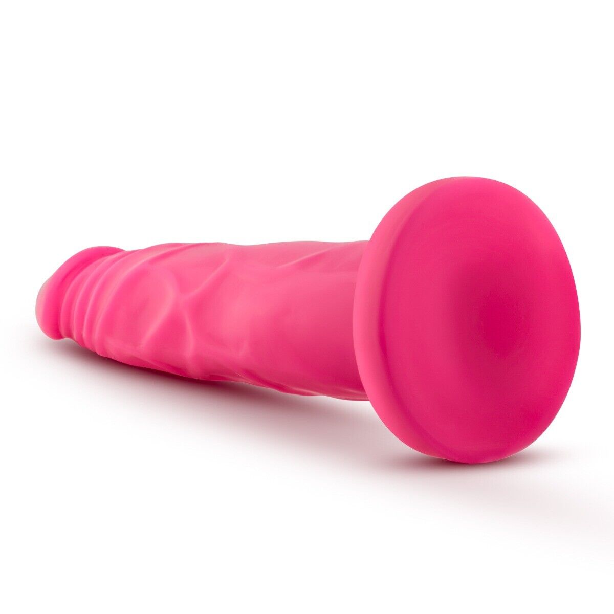 Neon Pink 7.5" Flexible Realistic Cock Dildo Dong Strap On Harness Compatible