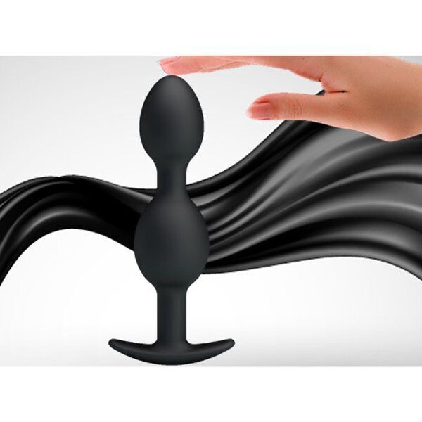 Silicone Wearable Hollow Anal Beads Butt Plug with Vibrating Weight Anal Trainer