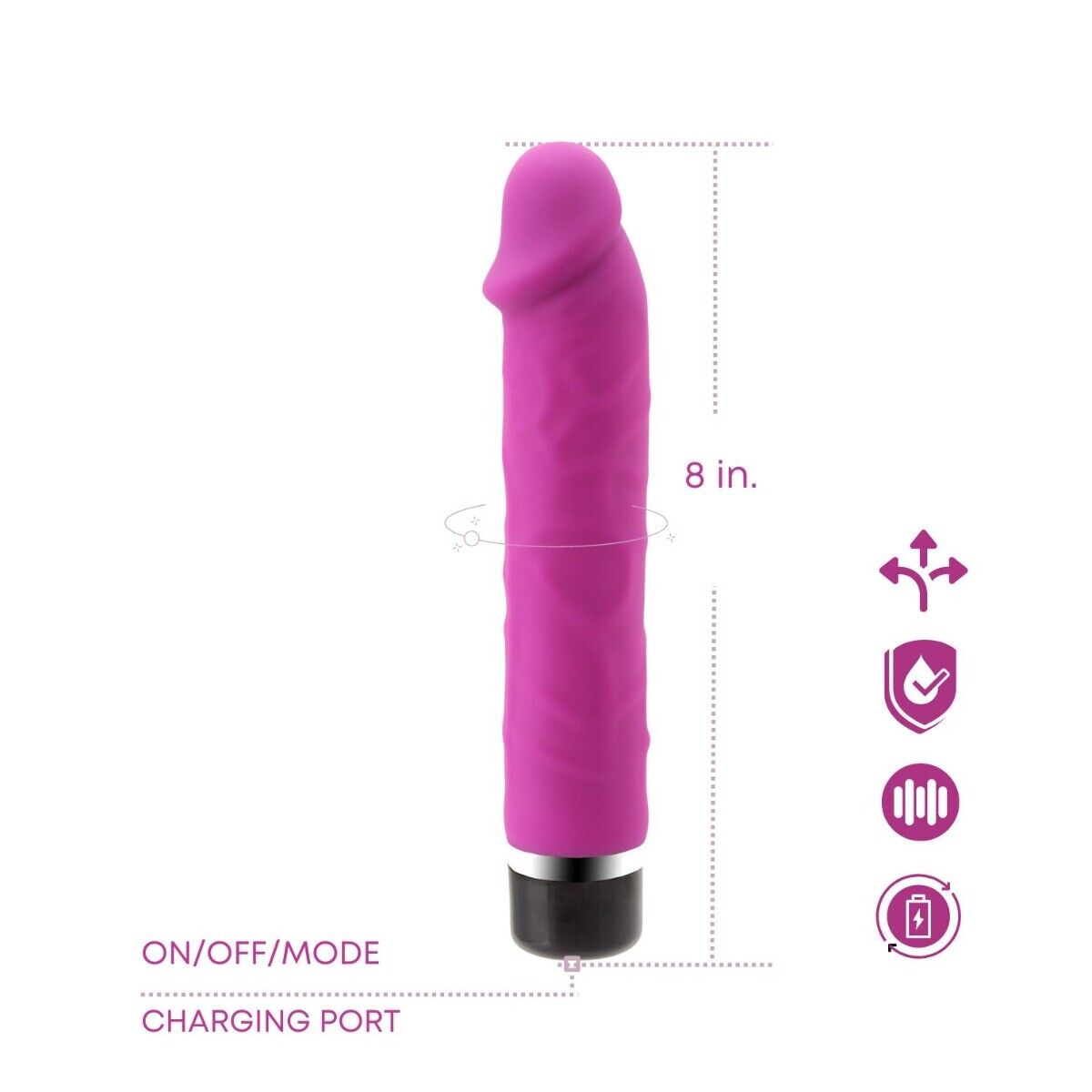 Rechargeable Vibrating Realistic G-spot Anal Dildo Vibrator Sex Toys for Women