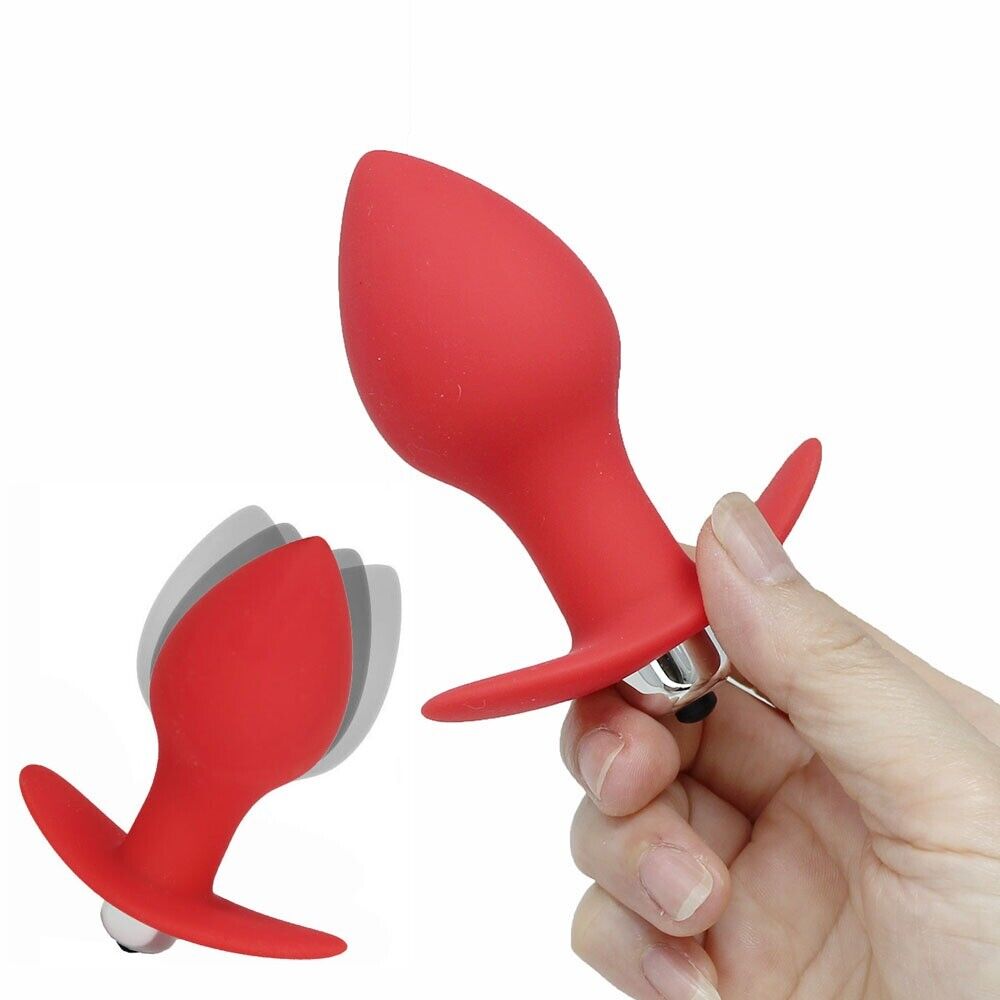 Silicone Vibrating Anal Butt Plug Vibrator Anal Trainer for Beginners Men Women